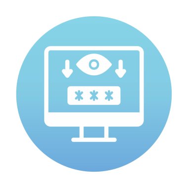 Basit Bilgisayar Casus Yazılımı simgesi, vektör illüstrasyonu