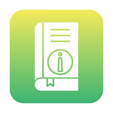 Basit Kitap Bilgileri simgesi, vektör illüstrasyonu