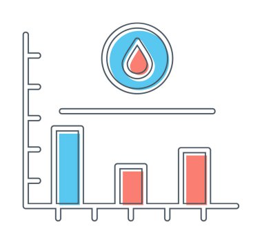 Şeker seviyesi grafik simgesi, vektör illüstrasyonu  
