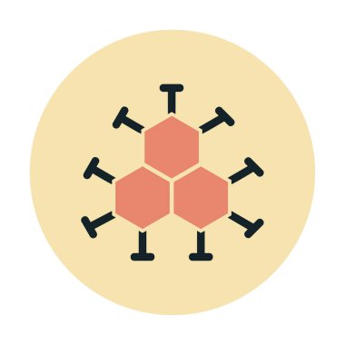 Basit molekül simgesi, vektör illüstrasyonu