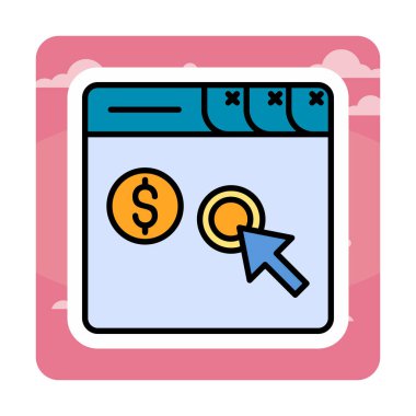 Her Tıklama simgesine Öde, vektör illüstrasyonu