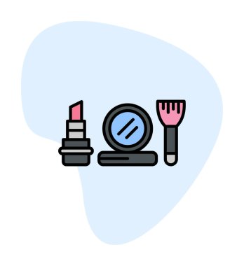 Makyaj araçları web simgesi, vektör illüstrasyonu