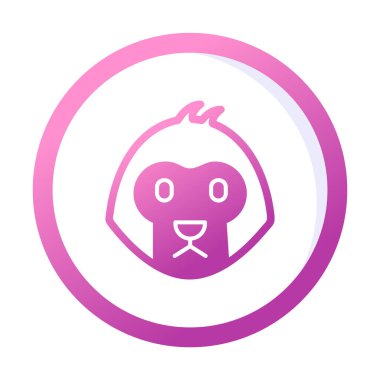 Basit maymun simgesi vektör illüstrasyonu  