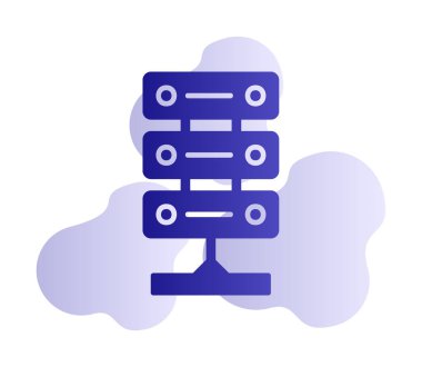 Ağ sunucu simgesinin vektör illüstrasyonu 