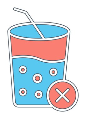 Meyve suyu işareti yok. Web simgesi basit illüstrasyon 