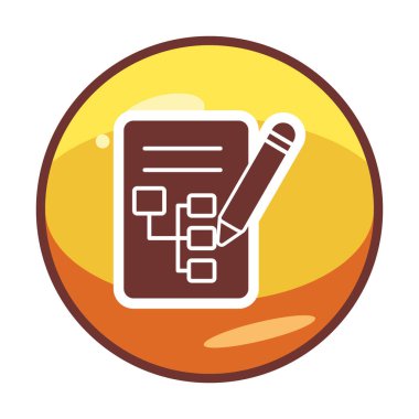 Kalem simgesi ile yazma Planı, vektör illüstrasyonu basit  