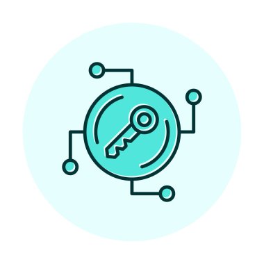 Anahtar ağ simgesi vektör illüstrasyonu 