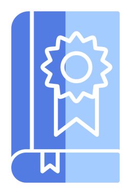 Kitap Madalyası simgesi, vektör illüstrasyonu 