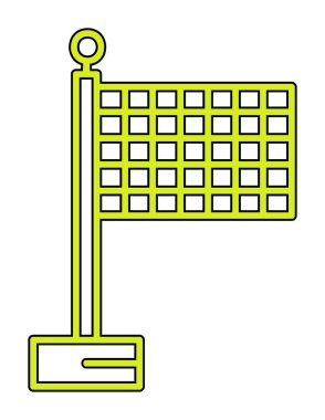 Basit düz bitiş bayrağı simgesi, illüstrasyon tasarımı