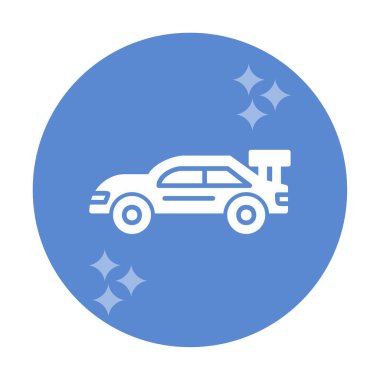 düz yarış arabası simgesi, vektör illüstrasyon tasarımı