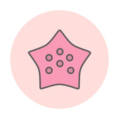 denizyıldızı düz ikon vektör çizimi 