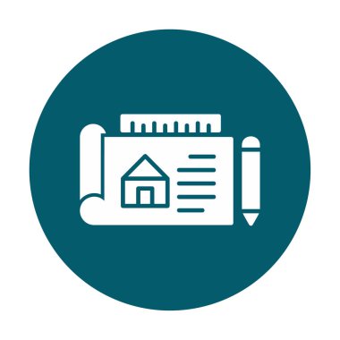 Basit Mimari Planı simgesi, vektör illüstrasyonu