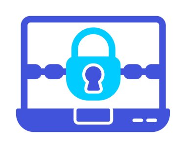 Basit düz Ransomware bilgisayar simgesi çizimi  