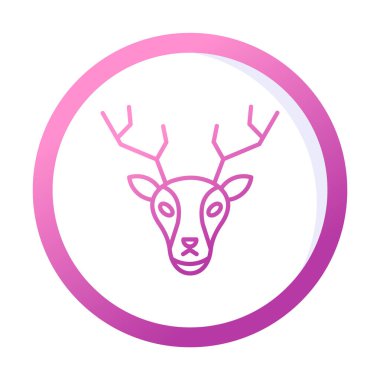 Geyik. Web simgesi basit illüstrasyon