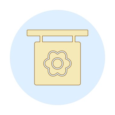 Basit çiçek simgesi, vektör illüstrasyonu