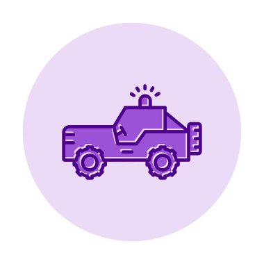 Askeri Jeep Simgesi, Vektör İllüstrasyonu