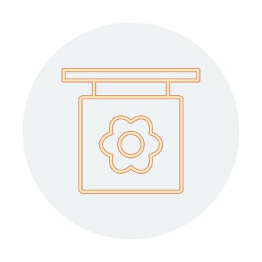 Basit çiçek simgesi, vektör illüstrasyonu