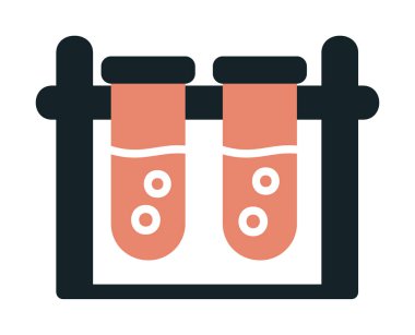 test tüpleri vektör düz renk simgesi 