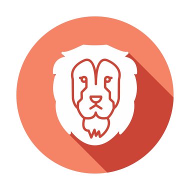 Aslan başı düz simgesi, vektör illüstrasyonu