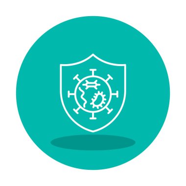 Mikroplar Korunan Kalkan ikon vektör çizimi