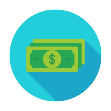 Dolar para çizgisi simgesi, vektör illüstrasyonu