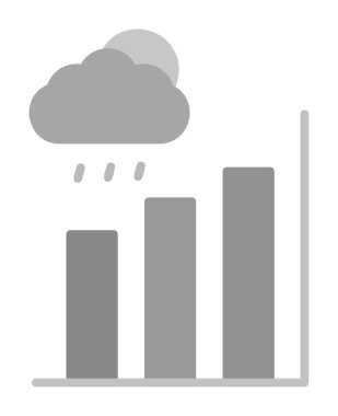 Basit yağmur bulutu ve Grafik simgesi, vektör illüstrasyonu