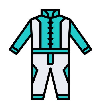 Race Suit web simgesi, vektör illüstrasyonu