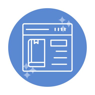 Basit Çevrimiçi Kitap satın alma simgesi, vektör illüstrasyonu