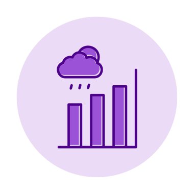 Basit yağmur bulutu ve Grafik simgesi, vektör illüstrasyonu