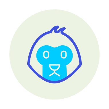 Basit maymun simgesi vektör illüstrasyonu  