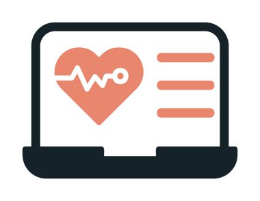 Kalp atışı simgesi, vektör illüstrasyonu, sağlık bilgileri 