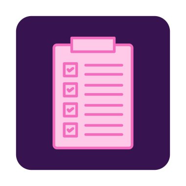 Kontrol Listesi web simgesi, vektör illüstrasyonu 