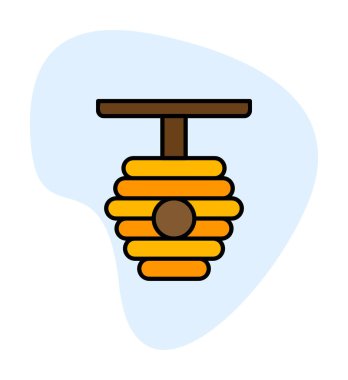 Arı kovanı simgesi vektör illüstrasyonu