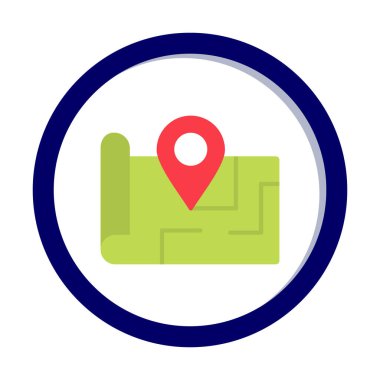 Konum iğnesi, vektör illüstrasyonlu harita simgesi