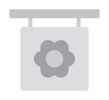 Basit çiçek simgesi, vektör illüstrasyonu