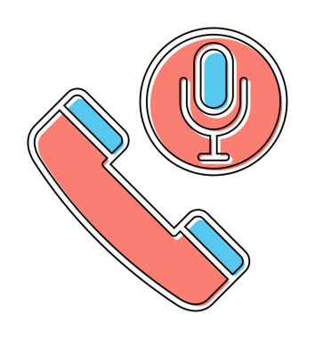 Basit Arama Kaydı simgesi, vektör illüstrasyonu