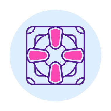 Lifesaver yassı simgesinin vektör çizimi, cankurtaran sembolü  