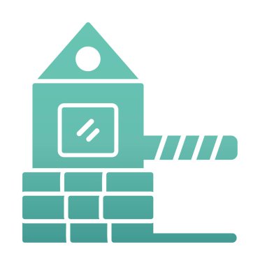 Askeri Bariyer simgesinin vektör çizimi 