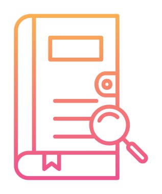 Büyüteç vektör çizimi olan bir kitap. Arama Kitabı kavramı                  