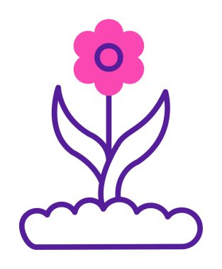  düz çiçek vektör illüstrasyon tasarımı