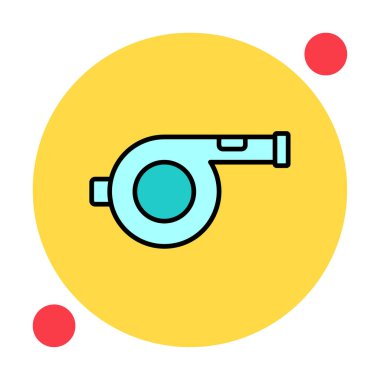 düz Whistle simgesi vektörü, illüstrasyon tasarımı