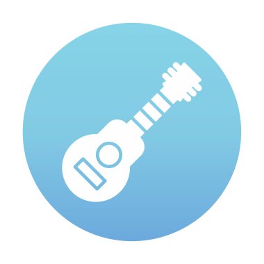 düz yaratıcı gitar simgesi vektör çizimi  