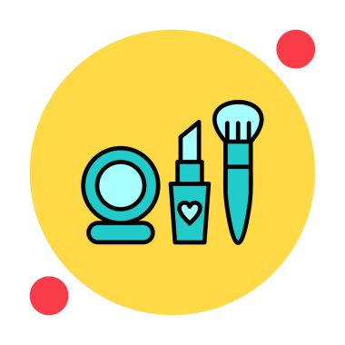 Makyaj araçları web simgesi, vektör illüstrasyonu