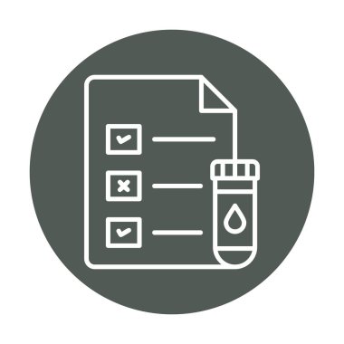 Tıbbi Test Raporu ikon vektör illüstrasyonu 