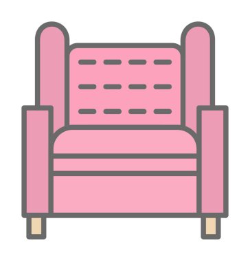 Koltuk yassı simgesi, vektör illüstrasyonu