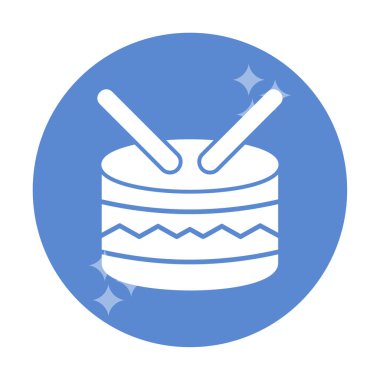 davul simgesi doğrusal vektör illüstrasyon tasarımı