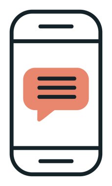 Sohbet ikonu vektör çizimi. Telefon İletisi                          