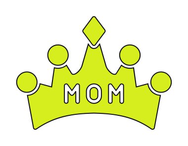 Anne tacı simgesi, vektör illüstrasyonu 