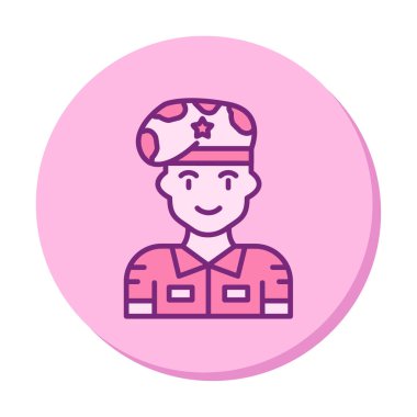 asker web simgesi, vektör illüstrasyonu 