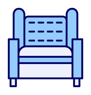 Koltuk yassı simgesi, vektör illüstrasyonu